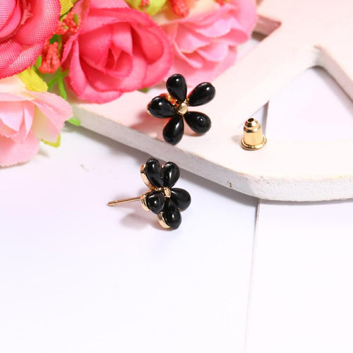Black Flower Earrings